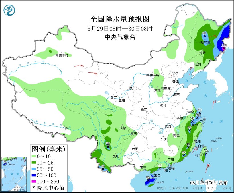 山东半岛东北地区东部等地有强降雨(图3)