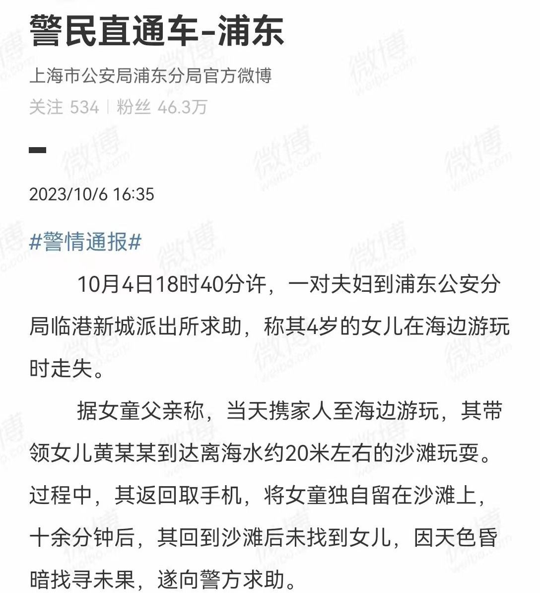 上海4岁女童海边游玩走失消防出动红外感应无人机(图1)