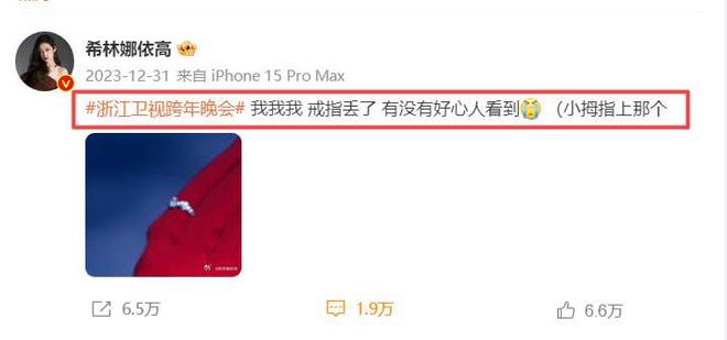 希林娜依·高丢失的戒指价值仅赚个流量(图5)