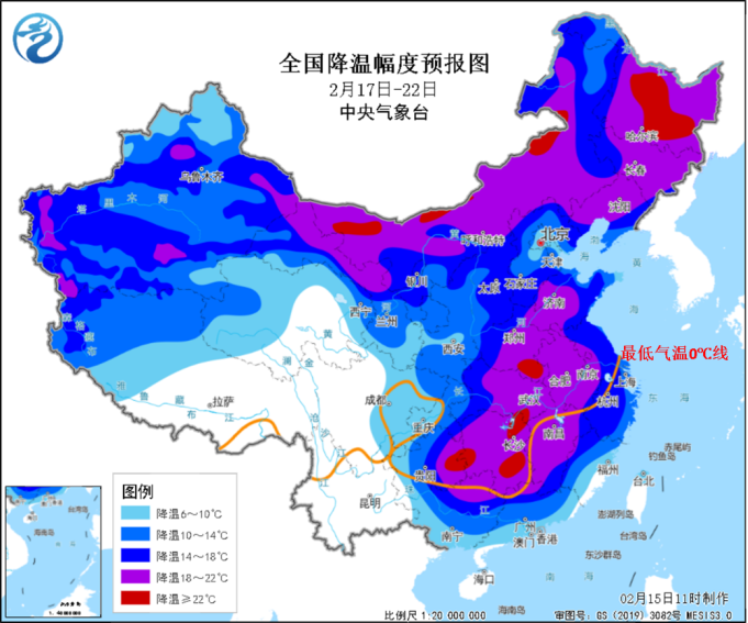 龍年首場寒潮，多地暴雪、凍雨、冷暖巨變！福州暴跌14℃！